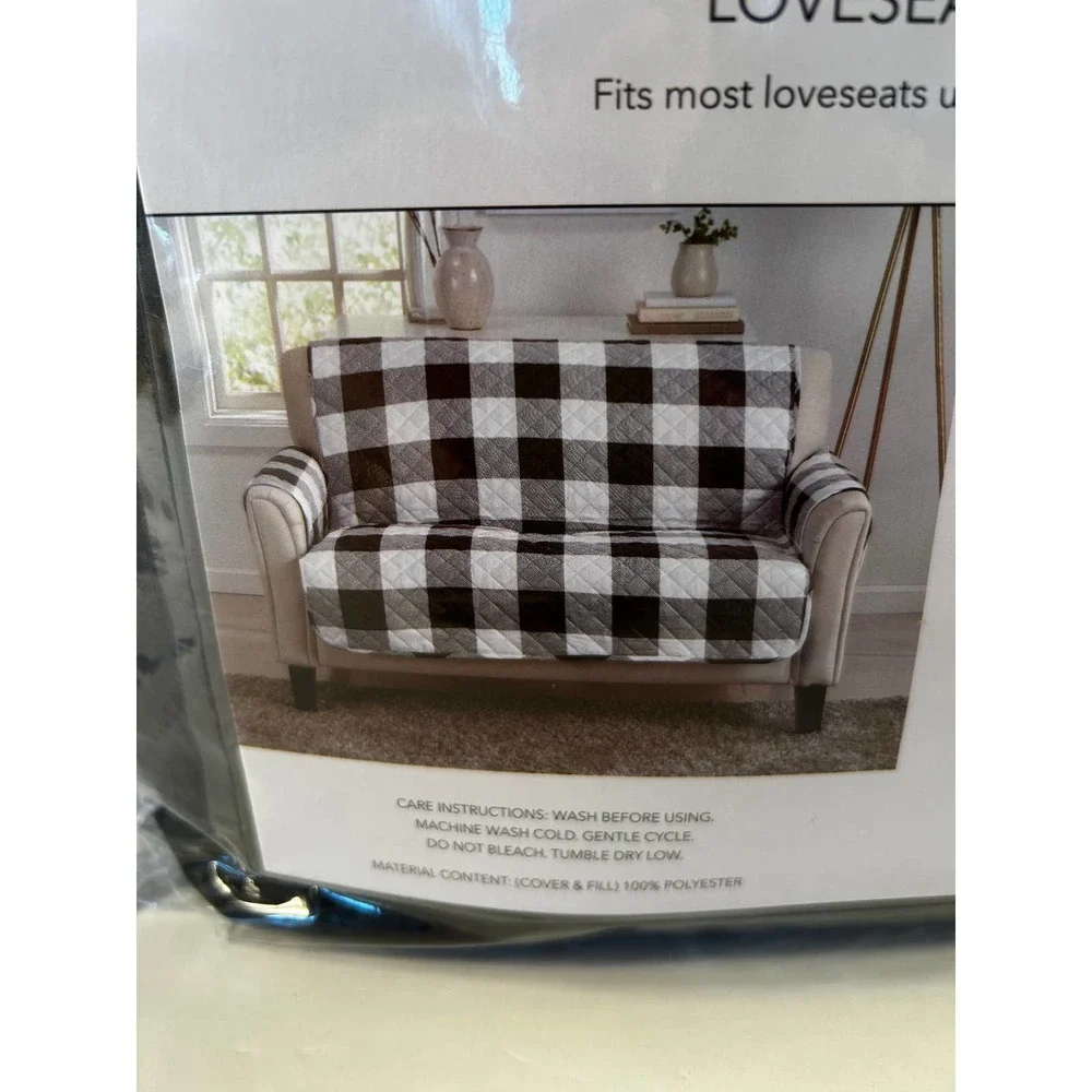 Longaberger Black & White Reversible Loveseat Furniture Protector 75